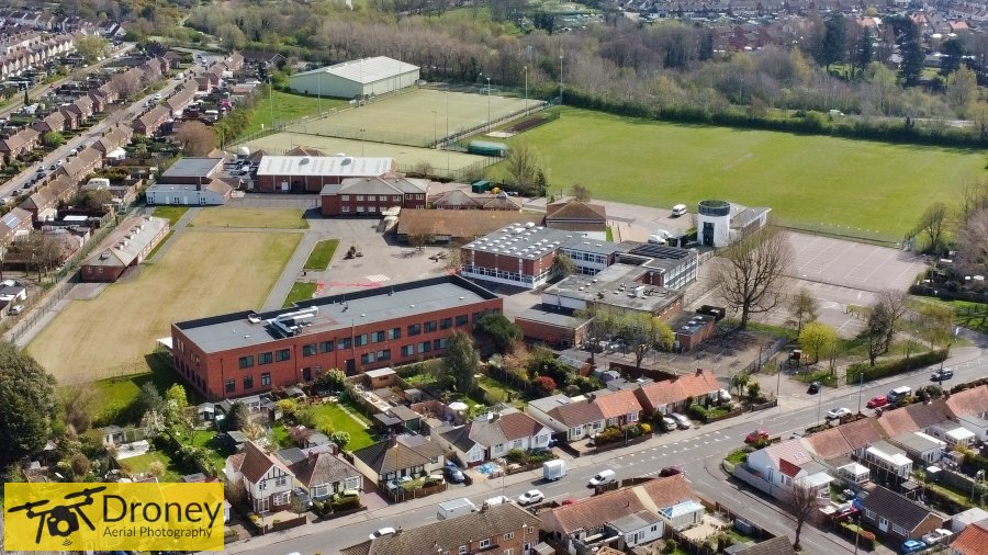 Corporate School Drone Photo Promotion in Lowestoft