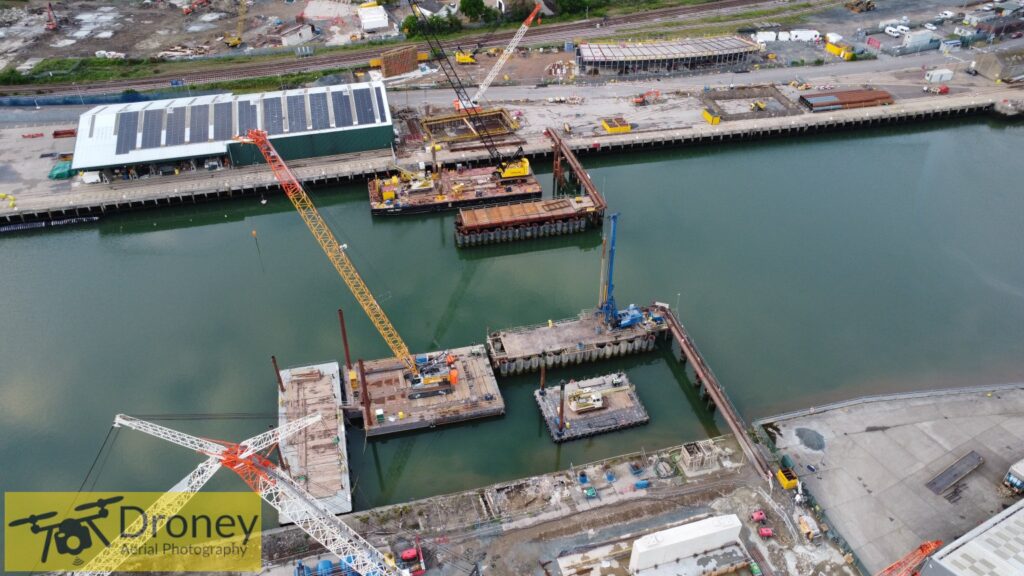 Bridge Construction Site Drone Photos in Lowestoft