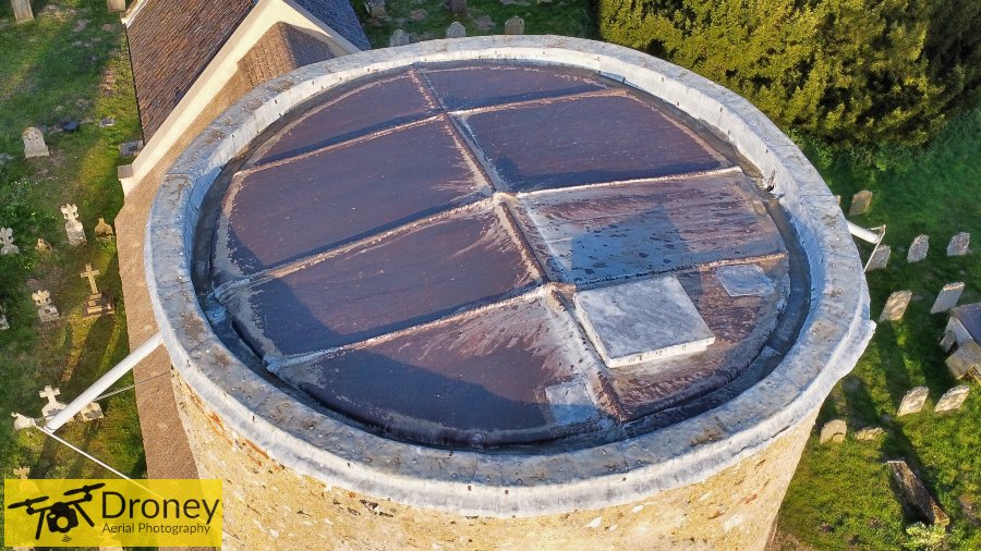 Church roof drone inspection in Lowestoft