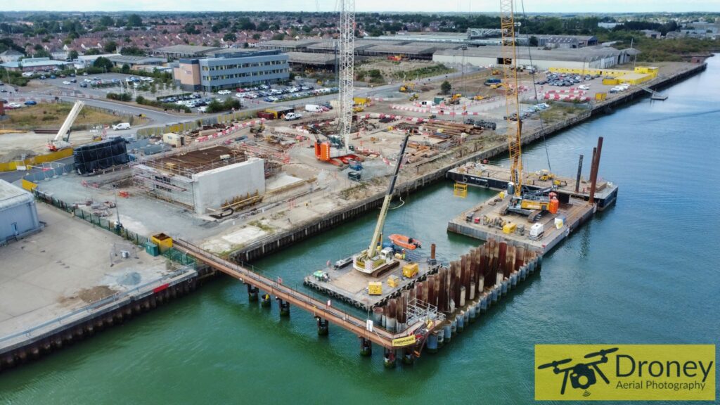 Lowestoft Gull Wing Bridge Construction Site Drone Inspection