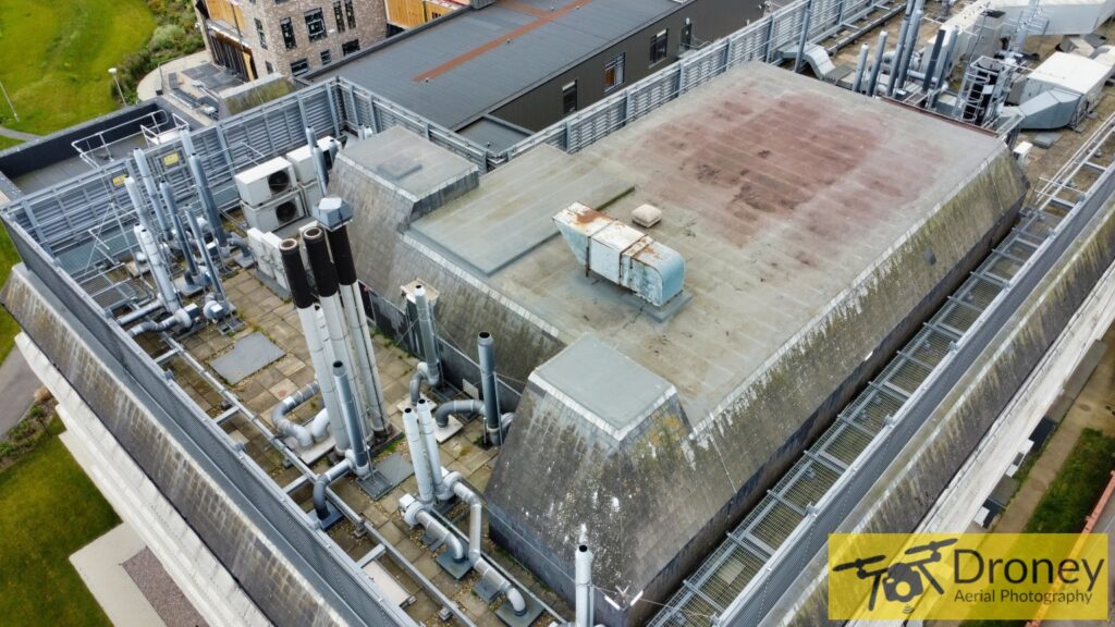 Office building drone roof survey